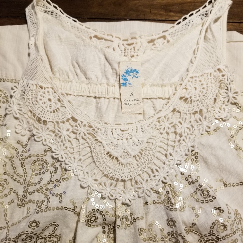 Anthropologie C keer sequin top size small - Picture 5 of 7